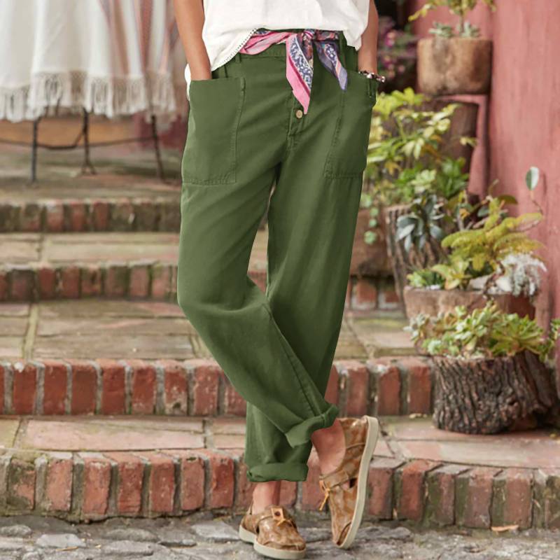 Ligne™ | Pantalon lin braguette boutonnée