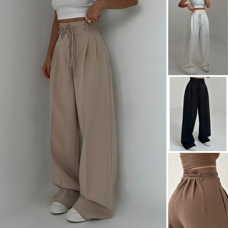 Ligne™ | Pantalon femme droit, taille haute