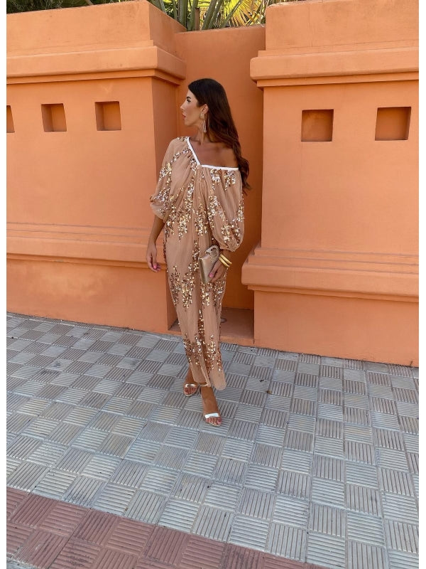 Jaipur ™ | Robe Pailletée Marron