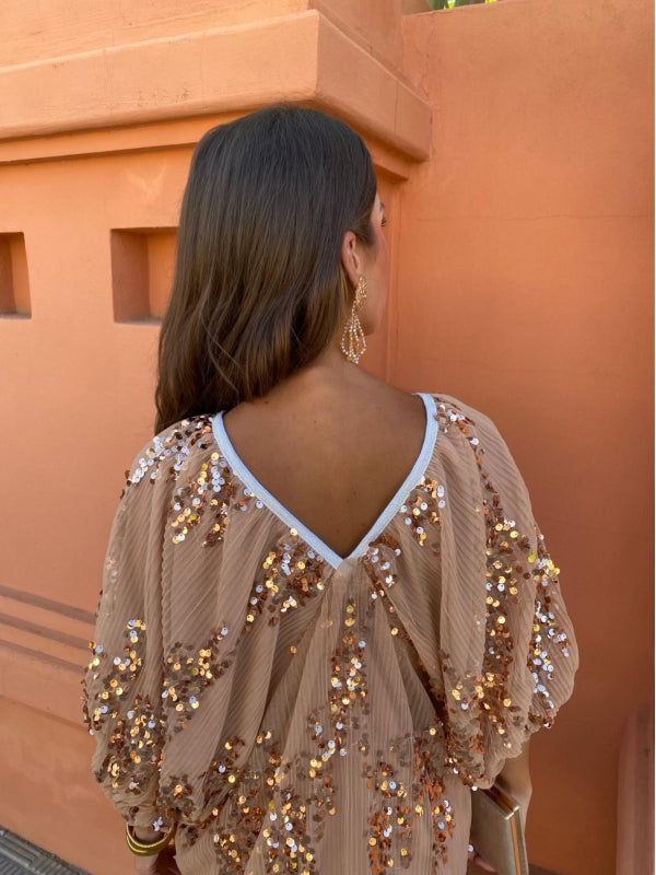 Jaipur ™ | Robe Pailletée Marron
