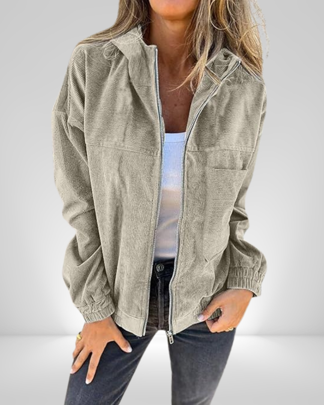 Ligne™ | Veste velours à capuche