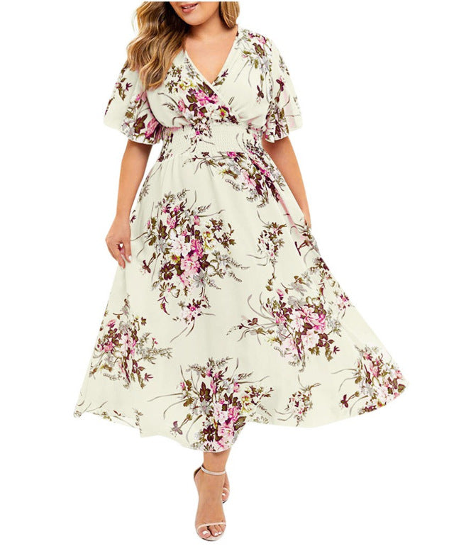 Ligne™ | Robe bohème fleurie en mousseline
