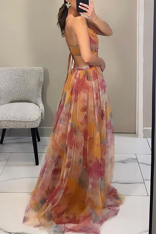 Ligne™ | Chloé - Maxi robe charmante avec imprimé floral
