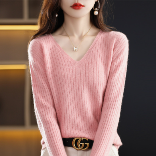 Ligne™ | Pull col V cachemire