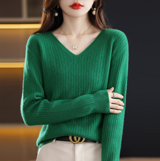 Ligne™ | Pull col V cachemire