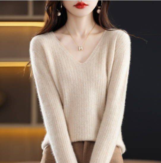 Ligne™ | Pull col V cachemire