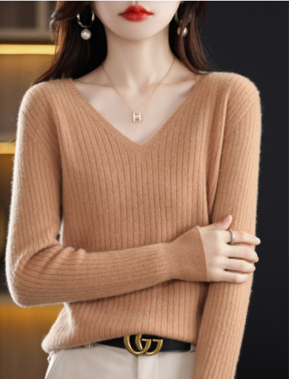 Ligne™ | Pull col V cachemire