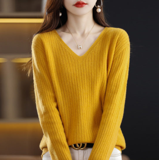 Ligne™ | Pull col V cachemire