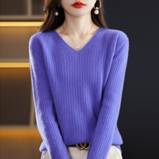 Ligne™ | Pull col V cachemire