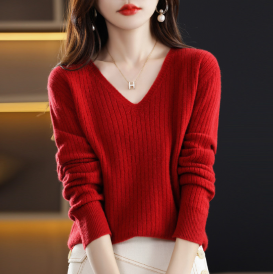 Ligne™ | Pull col V cachemire