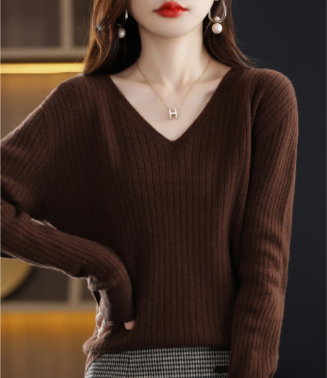 Ligne™ | Pull col V cachemire