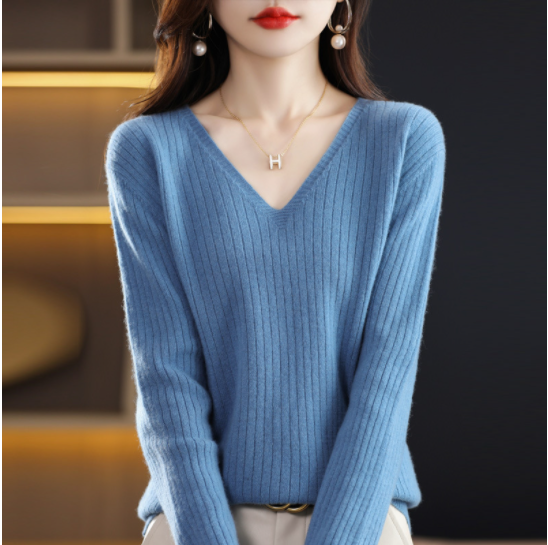 Ligne™ | Pull col V cachemire
