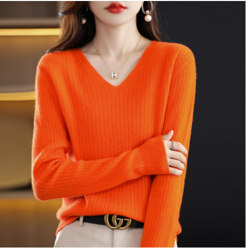 Ligne™ | Pull col V cachemire