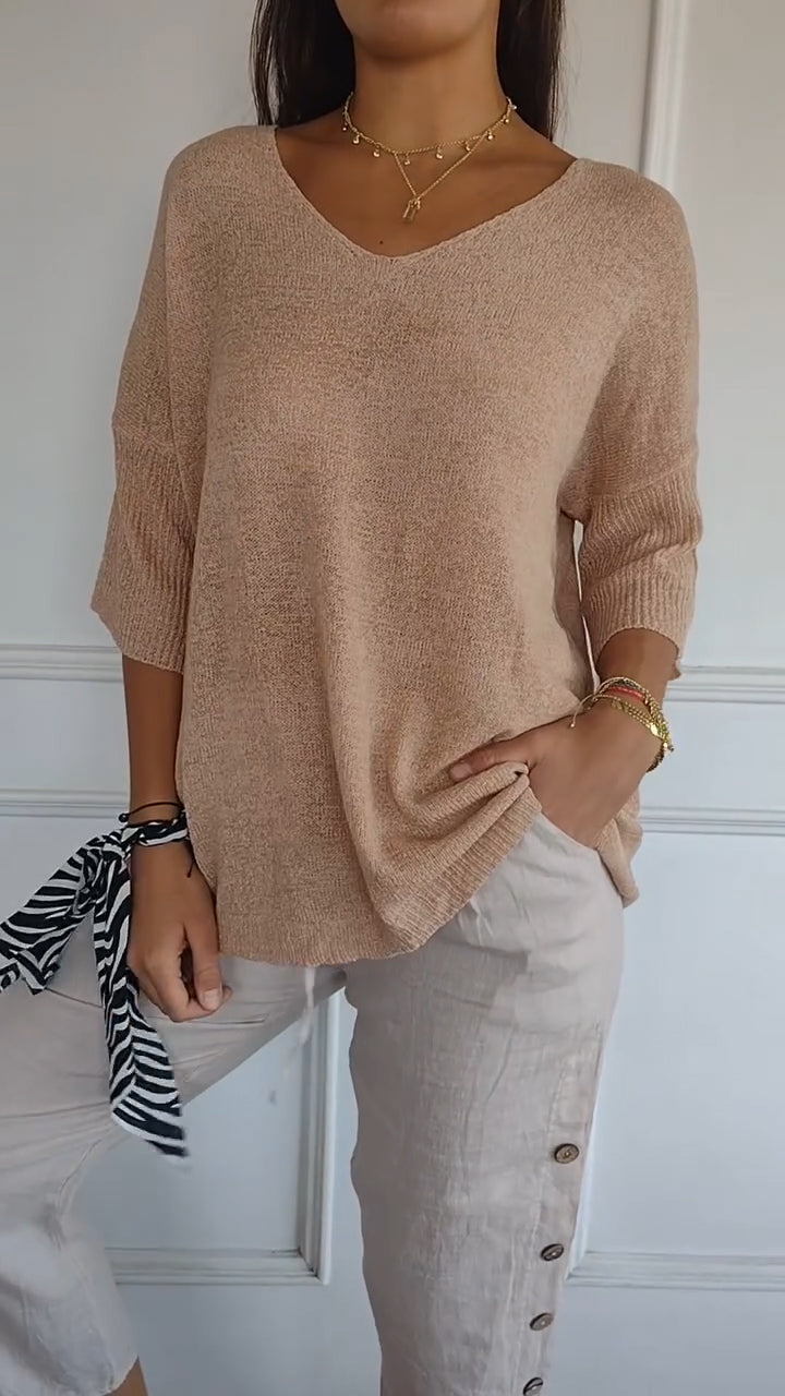 Linge™ | Top en maille à col en V