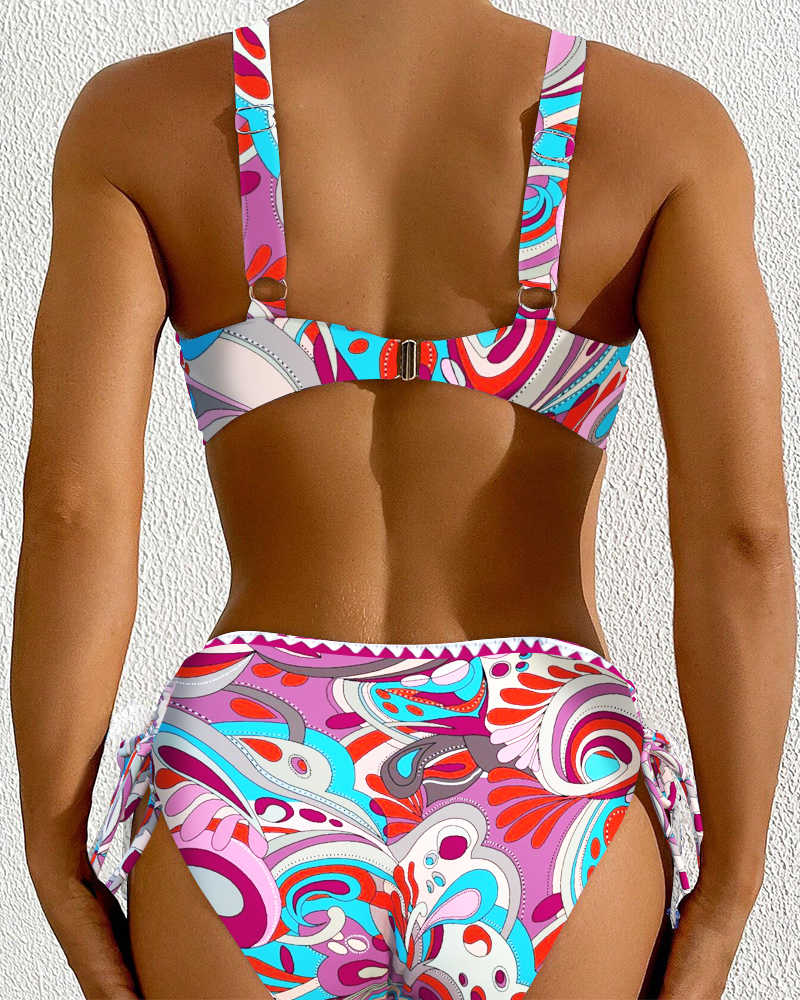 Bikini Sexy Soutien-Gorge Deux Pièces Imprimé