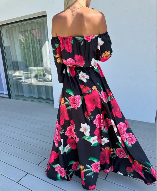 Ligne™ | Robe tendance col bateau imprimée