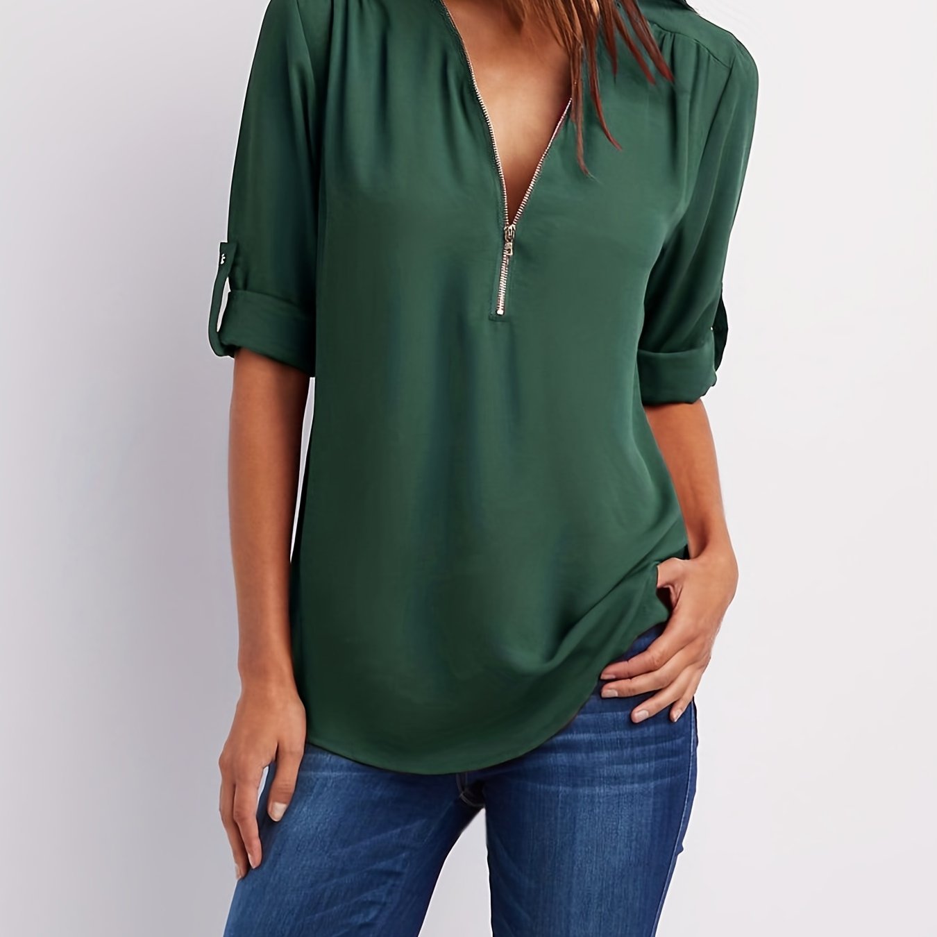 Ligne™ | Blouse à demi-zip décontractée