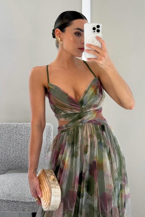 Ligne™ | Chloé - Maxi robe charmante avec imprimé floral