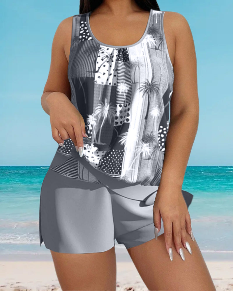 Ensemble de maillot de bain tankini imprimé coco