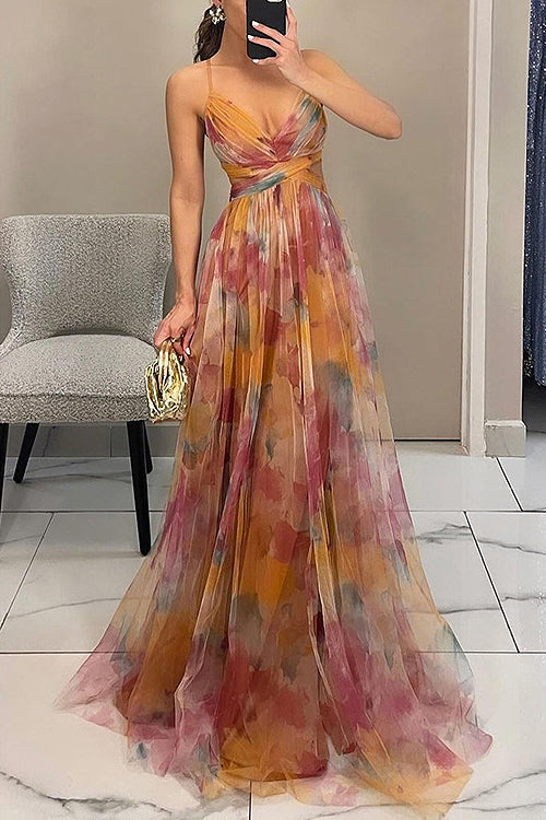 Ligne™ | Chloé - Maxi robe charmante avec imprimé floral