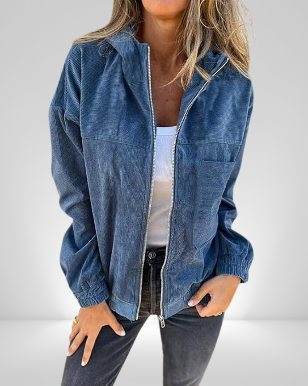 Ligne™ | Veste velours à capuche