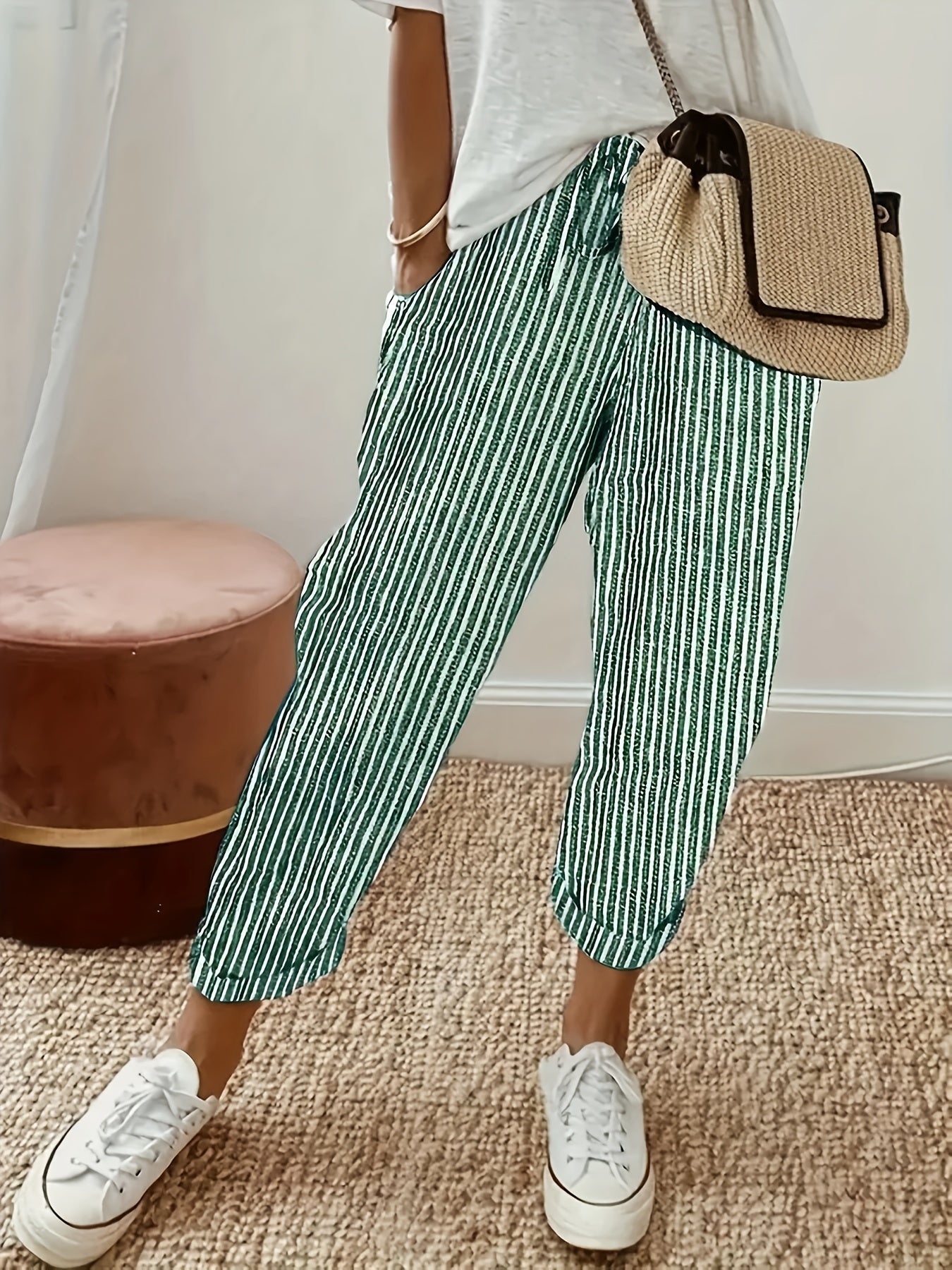 Ligne™ | Pantalon large rayé