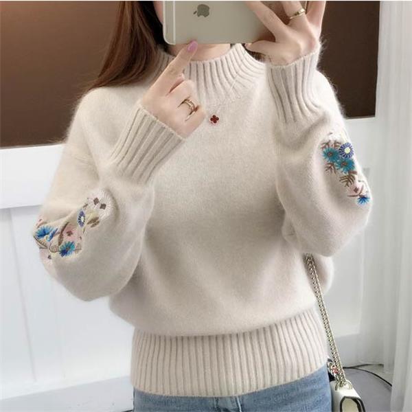 Ligne™ | Pull cachemire brodé