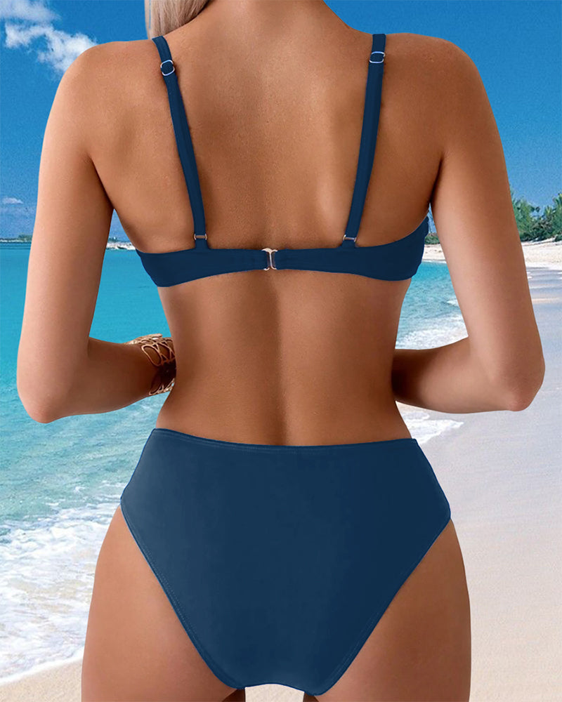 Bikini Imprimé Style Vacances Sexy Deux Pièces
