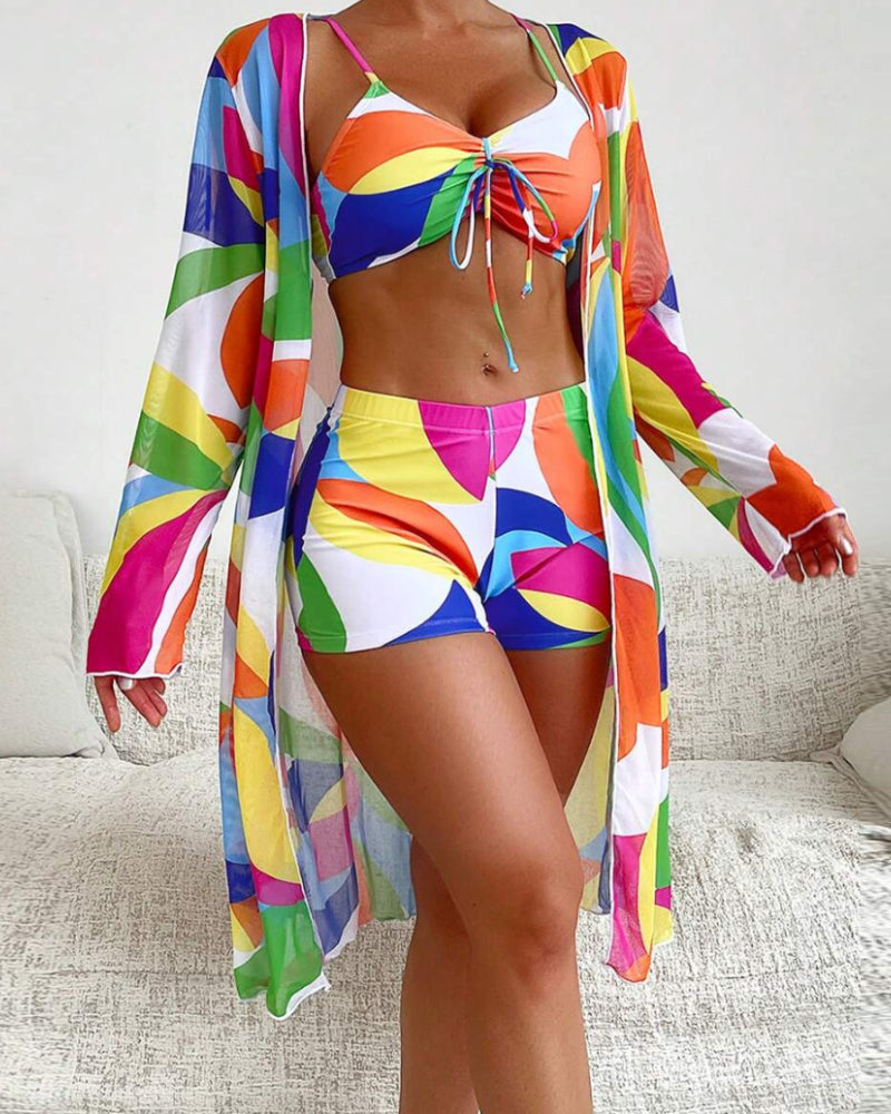 Maillot de Bain Coloré Trois Pièces