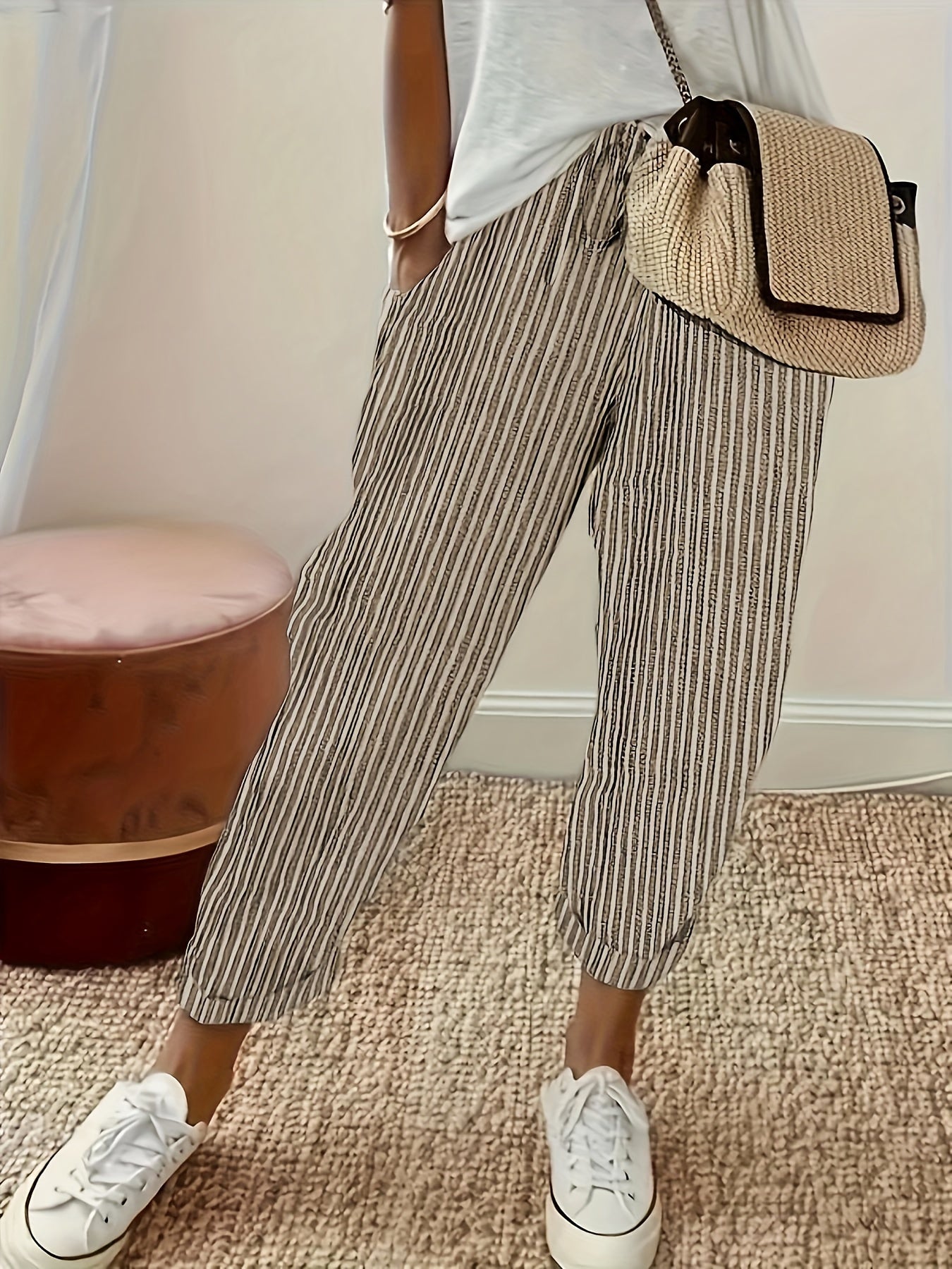 Ligne™ | Pantalon large rayé