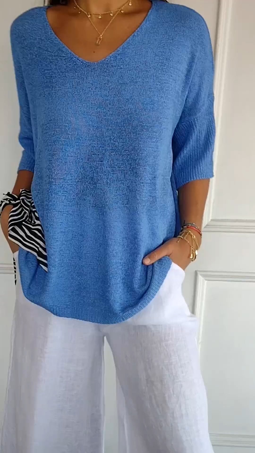 Linge™ | Top en maille à col en V