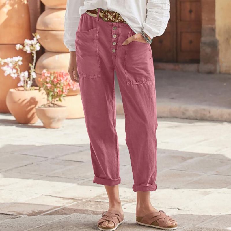 Ligne™ | Pantalon lin braguette boutonnée
