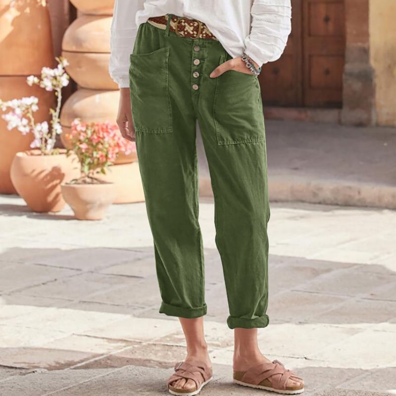 Ligne™ | Pantalon lin braguette boutonnée