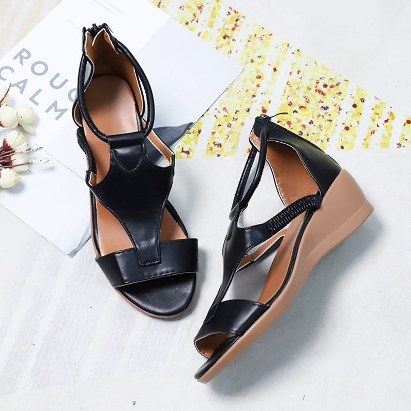 Ligne™ | Sandales talon cuir